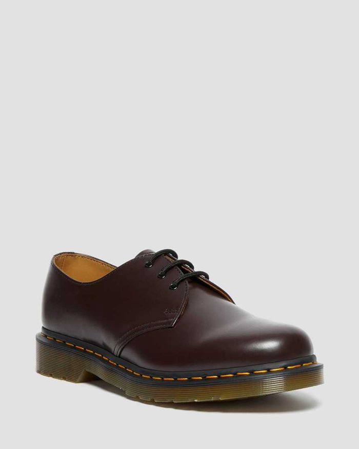 Dr Martens Womens 1461 Smooth Leather Oxfords Burgundy - 56317YVEN